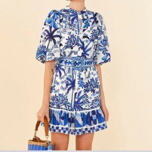 Farm Rio sweet rio puff sleeve mini dress